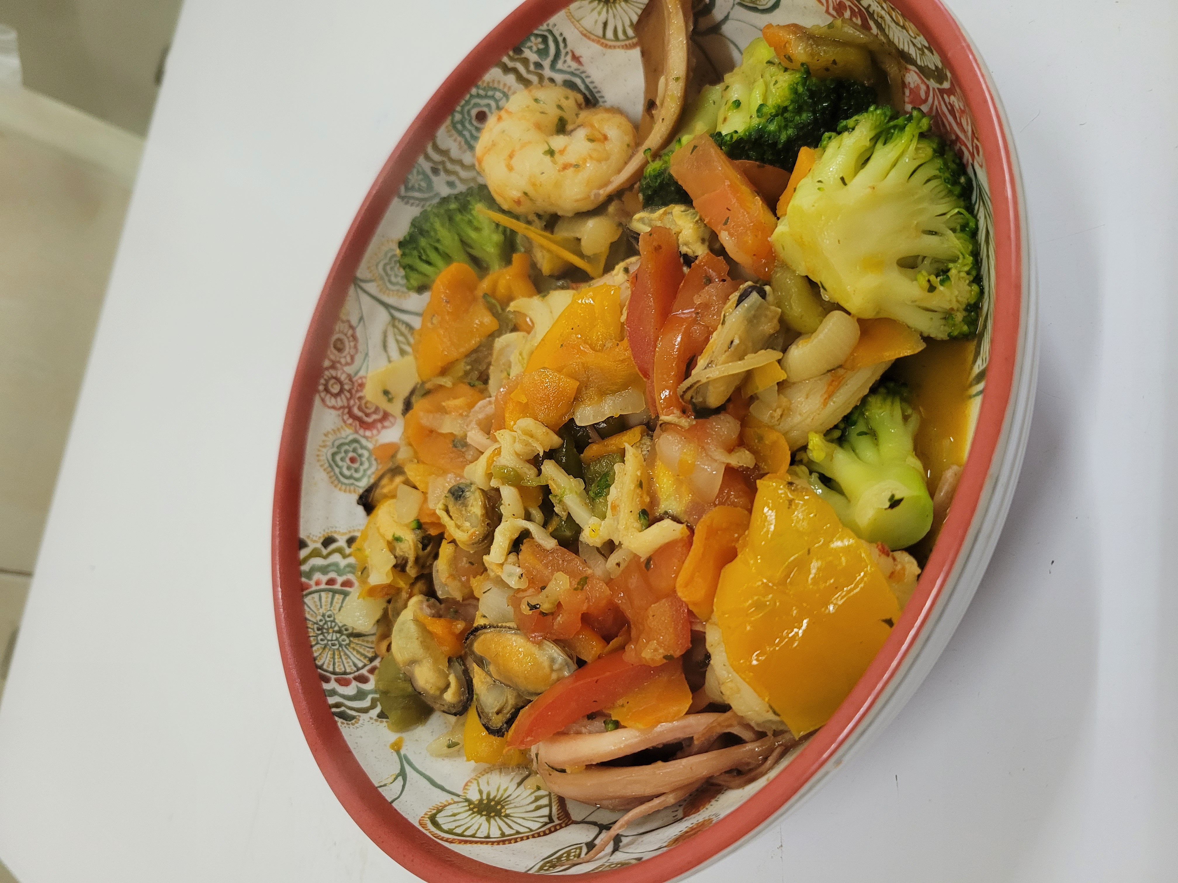 Mariscos con Vegetales